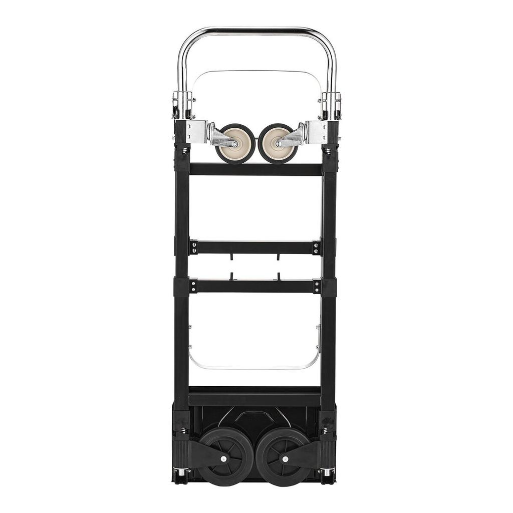 2 in 1 Folding Hand Truck, 226.9 kg Load Capacity for 4-Wheel Mode, Convertible Hand Truck Dolly with Wheels & Adjustable Handle, Portable Trolley