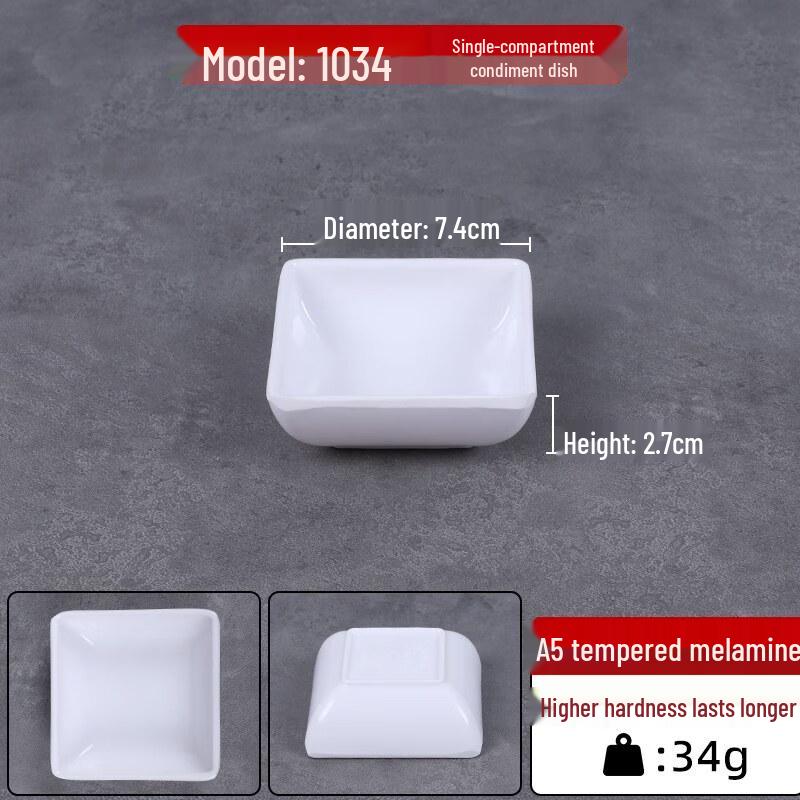 Yujia A5 Melamin 3-fach Rechteckige Saucenschälchen (10er-Pack)