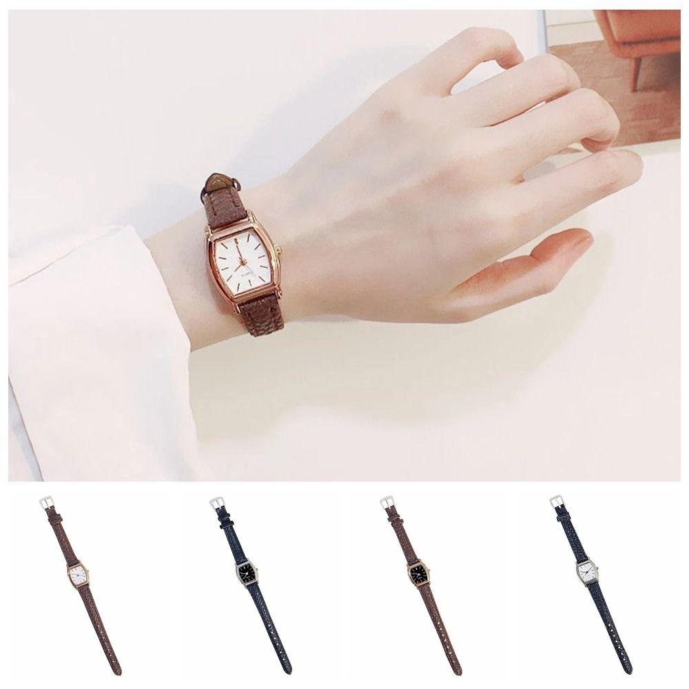Imitation Leather Quartz Watches Retro Bracelet Watch Simple Women's Watches  Daily