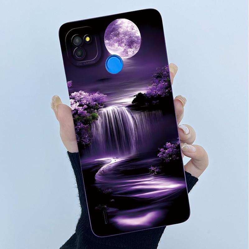 For Tecno Pop 4 Lte Case Liquid Silicone Fashion Simplicity Oil Painting Floral Back Cover For Techno Pop4 Air Phone Case BC1s