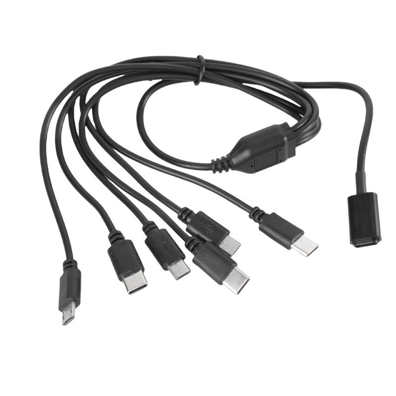 

6 in 1 USB C Charging Cable Wire Line, Multi Port Adapter Cord Wire for Smartphones Tablets and More 50cm Length 1