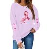 Breast  Sweatshirts For WomenRibbon Breast  Shirt Cute Dog Graphic  Long Sleeve Tops