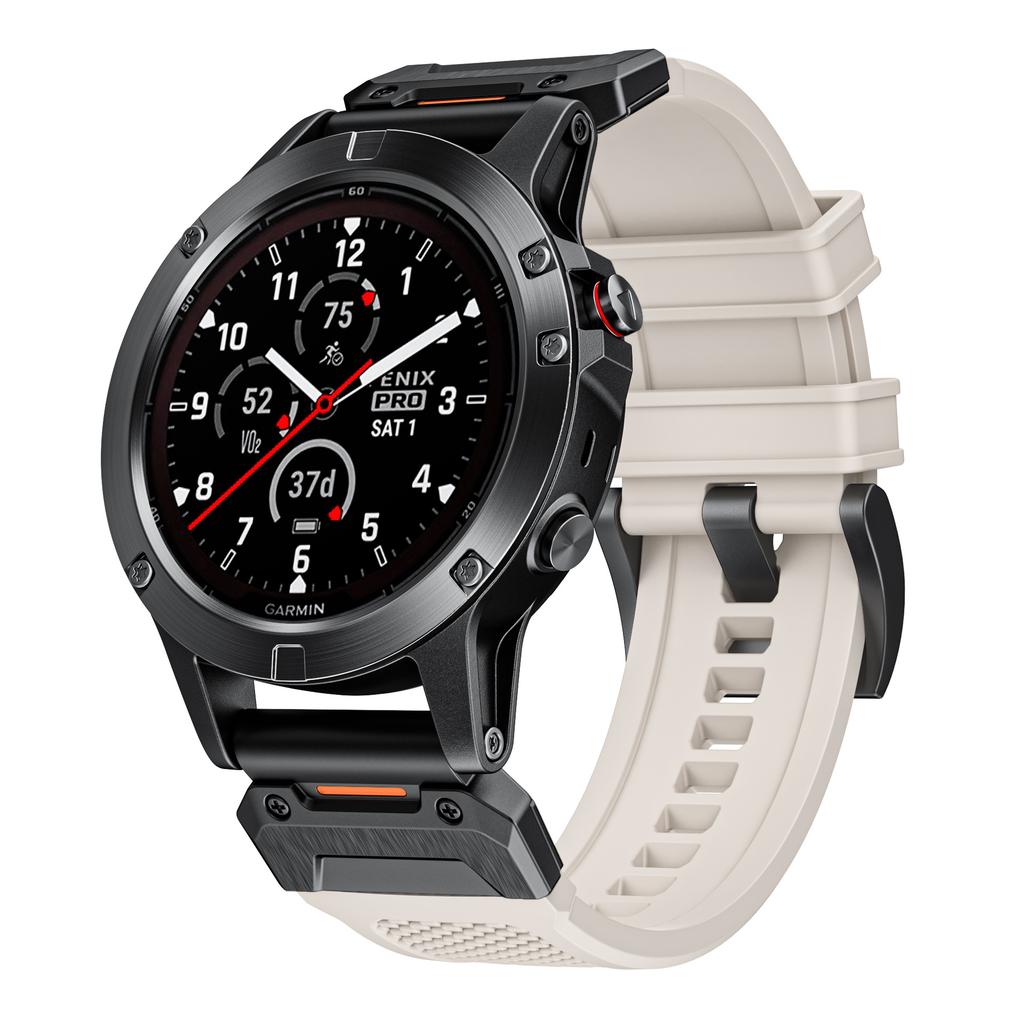Quickfit FKM Rubber Watch Band for Garmin Fenix 7 7X 5X X3 6X Tactix Watches 26MM 22MM Size Breathable Feature