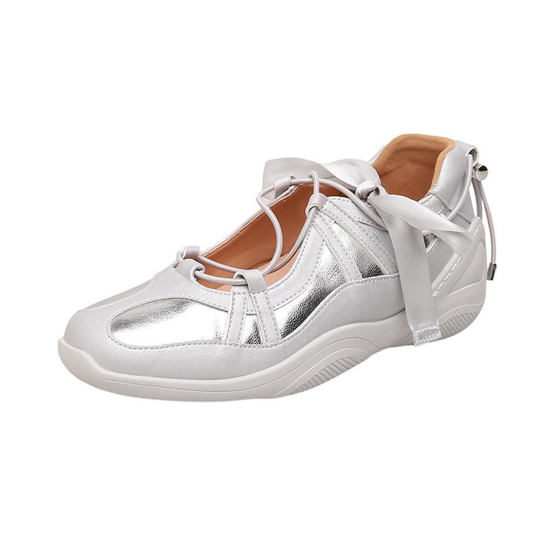 

Small inner height increase women Mary Jane single shoes women 2025 spring new fashion ribbon French ballet single shoes 34