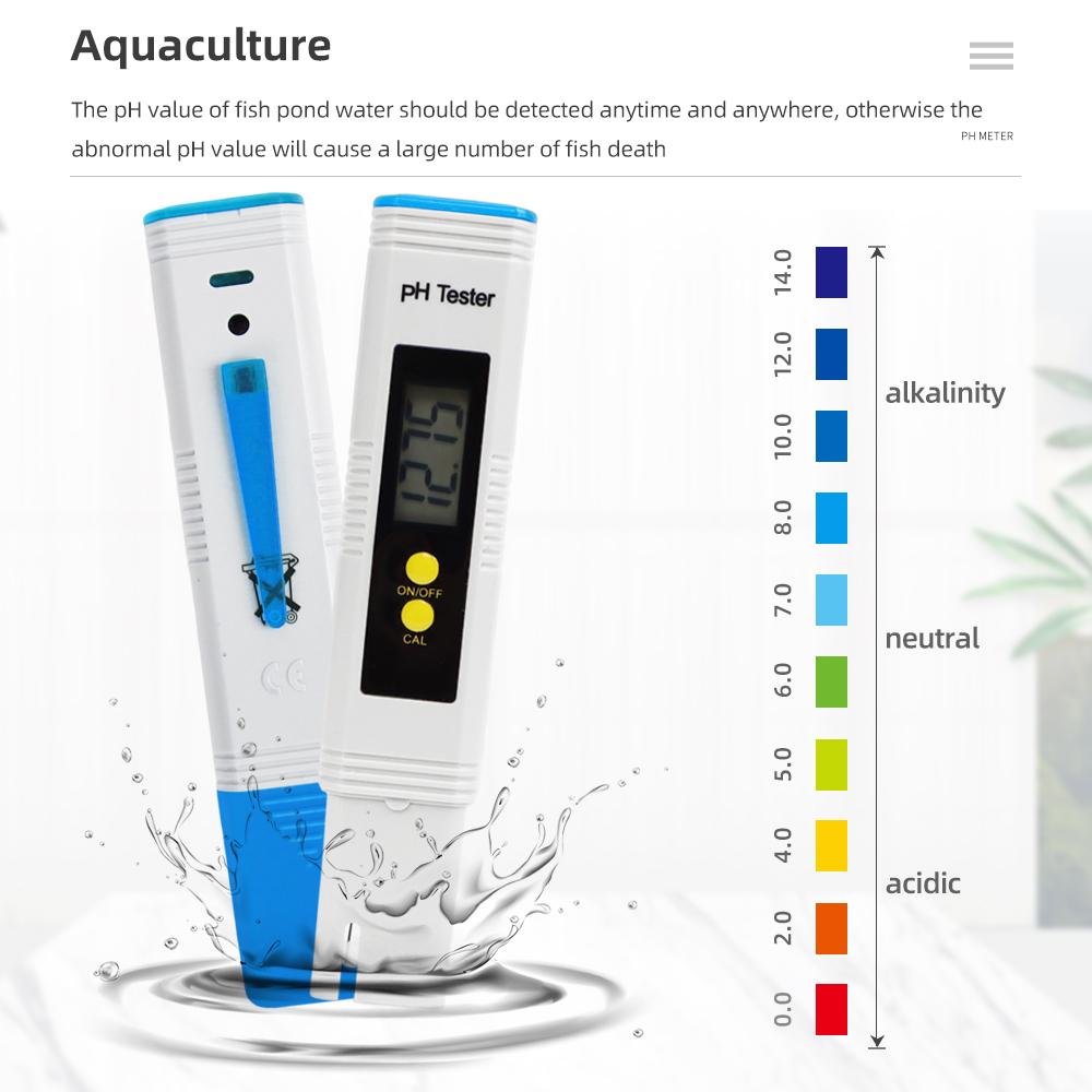 LCD Digital PH Meter Water Quality Tester High Accuracy 0.01 Aquarium Pool Water Tester Automatic Calibration