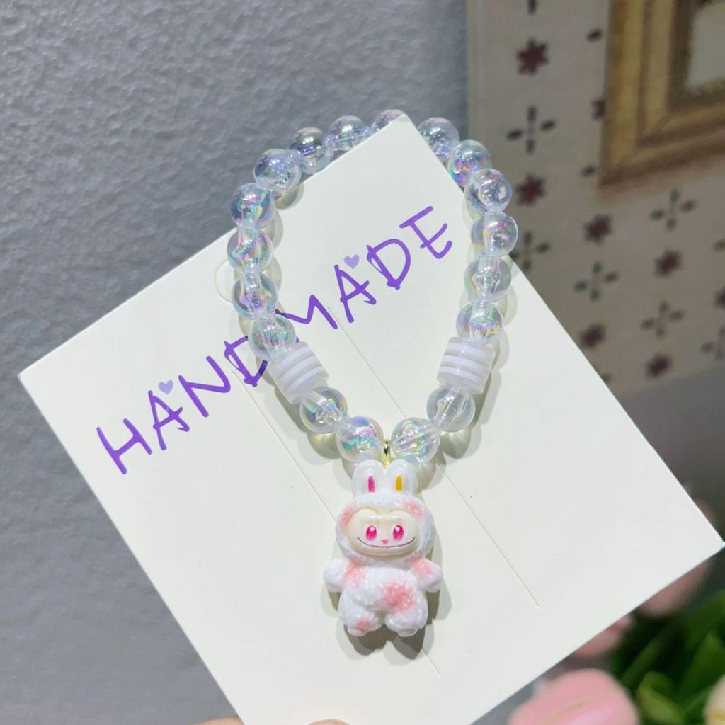 2025 New Style Labubu Bracelet Cute Acrylic Beaded Student Korean Sisters BFF Friendship Bracelet
