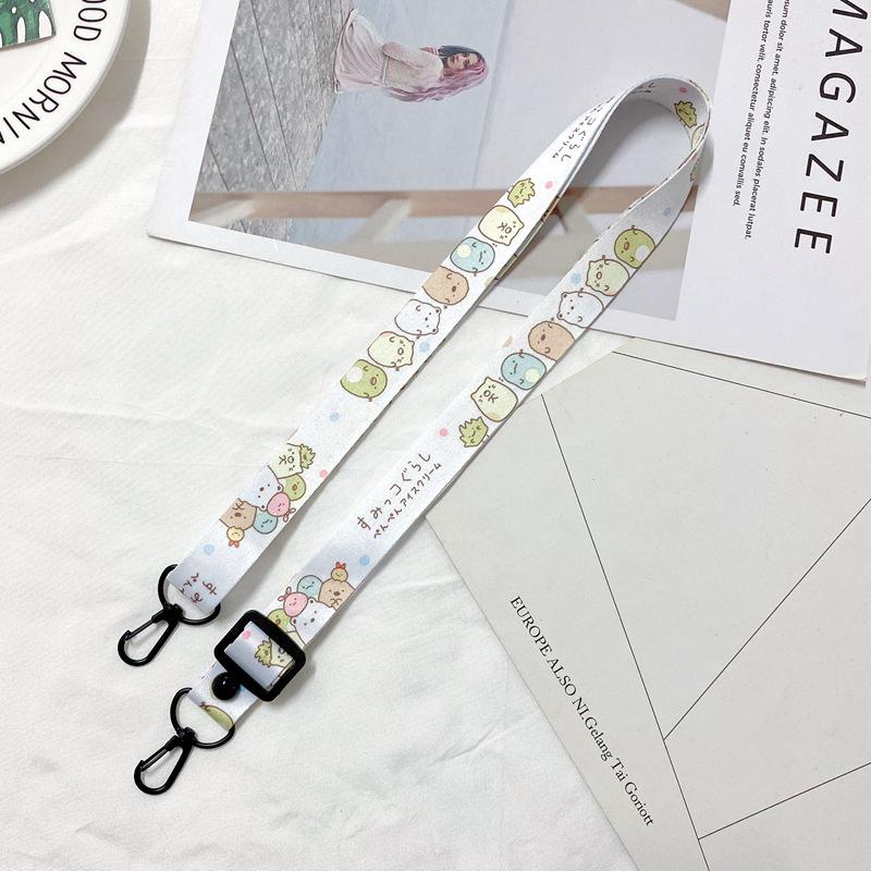 Oblique Span Mobile Phone Lanyard Adjustable Cartoon Silicone Change Bag Lanyard Card Sleeve Record Label Lanyard Lanyard