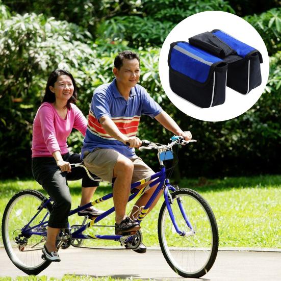 Bolsa de bicicleta com tira reflexiva anti-rachadura, à prova de choque, grande capacidade, alta resistência, 3 em 1, feixe frontal, tubo superior, bolsa de selim, acessórios para bicicleta