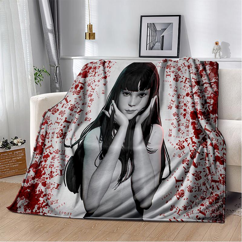 Horror Junji Ito Tomie Kawakami Ghost cartoon Soft Blankets,Throw Blanket Comfortable Blanket for Picnic Beds Sofa Home Bedroom