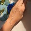 Mini Pearl Hand Chain Bracelet For Elegant Women Wedding Party High-End Gold Color Link Finger Bracelets Stainless Steel Jewelry