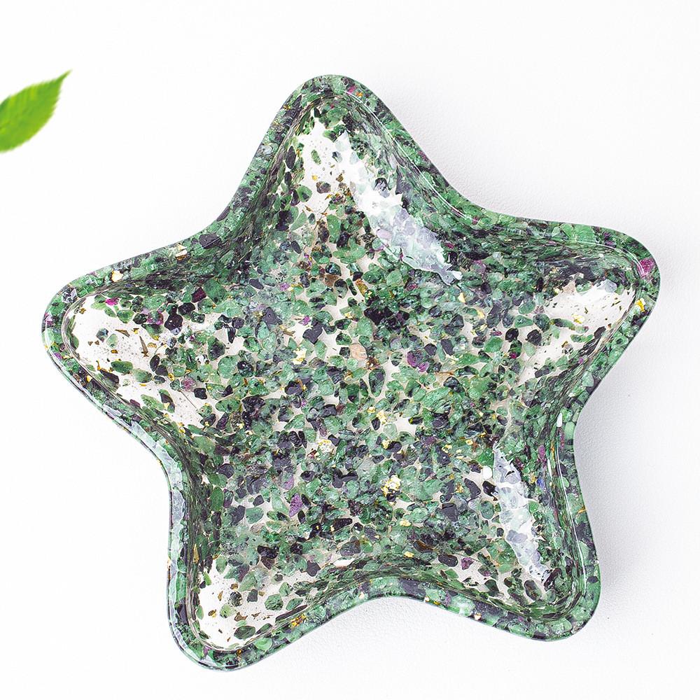 Crystal Gemstone Star Shape Storage Box With Geometric Design For Home Decor And Gifts