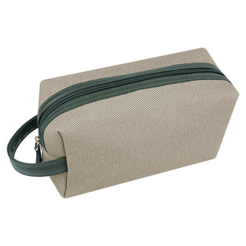 2026 Oblique Cloth Pattern Pu Cosmetic Bag Large Capacity Outdoor Travel Cosmetics Portable Bag Portable Wash Storage Bag