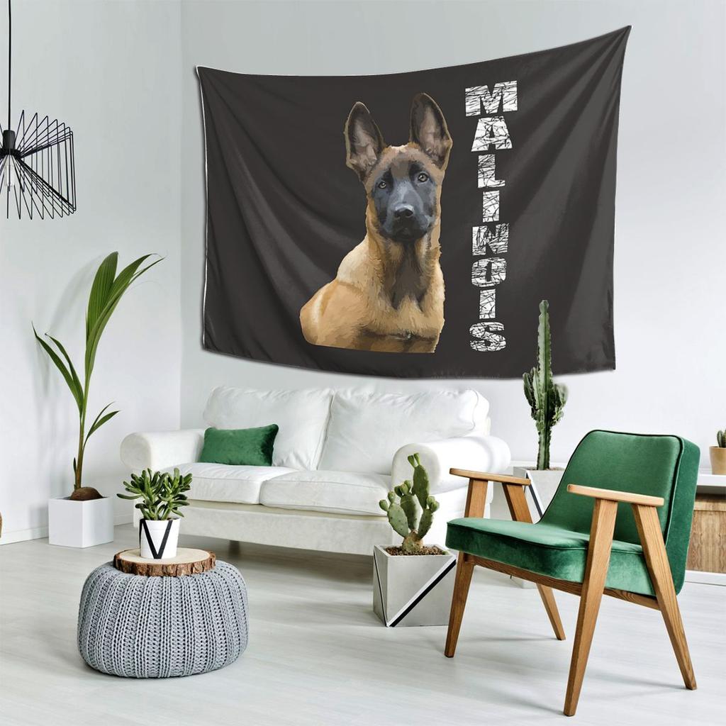 Belgian Shepherd Dog Malinois Tapestry Decor Art Aesthetic Tapestries for Living Room Bedroom Home Wall Cloth Wall Hanging