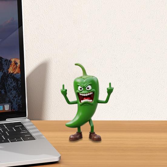 Angry Fruit Figurine Flipping The Bird Fruit Series Resin Ornament Stress Relief Middle Finger Fruit Statue for Office Desk Decoration