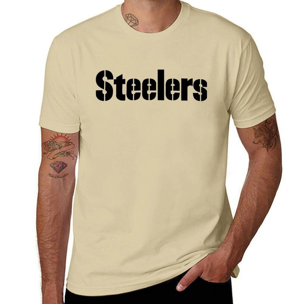 Steelers T-Shirt Hippie Clothes Summer Clothes Plus Sizes Short Sleeve Tee Fruit of the Loom Mens T Shirts