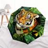 1pc Tiger in the Jungle Pattern Automatic 3-Fold Umbrella, 8 Iron Frames, High-Value Folding Umbrella, Suitable for Office, Travel and Outdo
