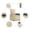 Electric Massage Recliner with Rising Function Cream Fabric