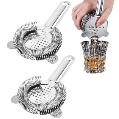 2Pcs Stainless Steel Bar Cocktail Strainer For Home Kitchen Bar Accessories