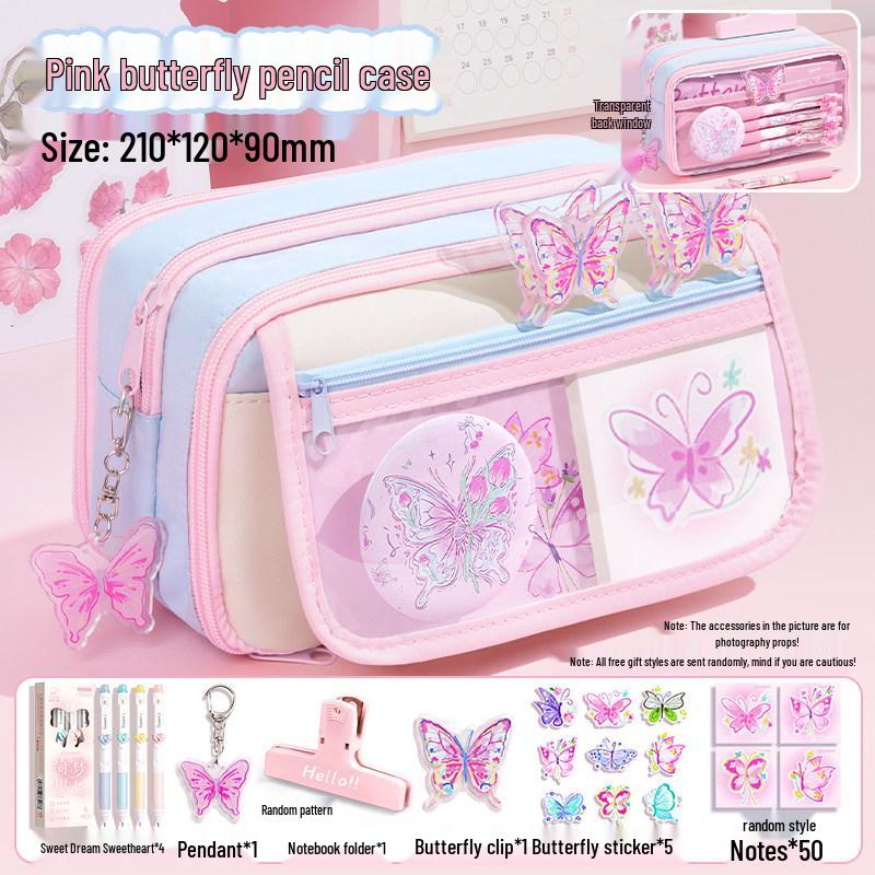 13-Layer Large Capacity Butterfly Pencil Case - 2026 Popular Student Gift Stationery Set