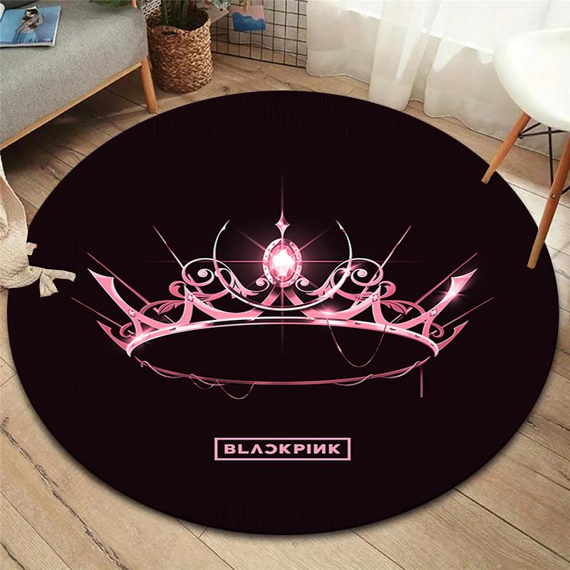 

Круглый ковер Blackpink, Ковер для гостиной, спальни, дивана, игровой комнаты, Декор, Нескользящий коврик для пола 80cmx80cm