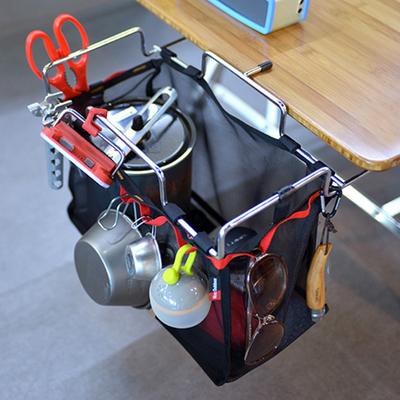 Portable Storage Grid Picnic Table Stand For Outdoor Camping Barbecue Kit Kitchen Shelf Storage Net Bag