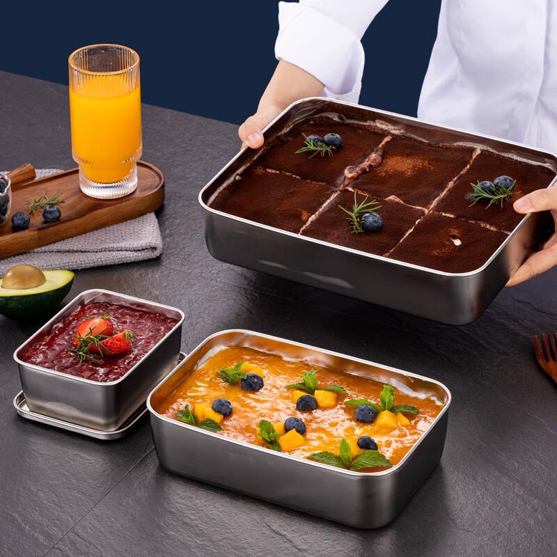 Stainless Steel Rectangular Tiramisu Baking Pan Set