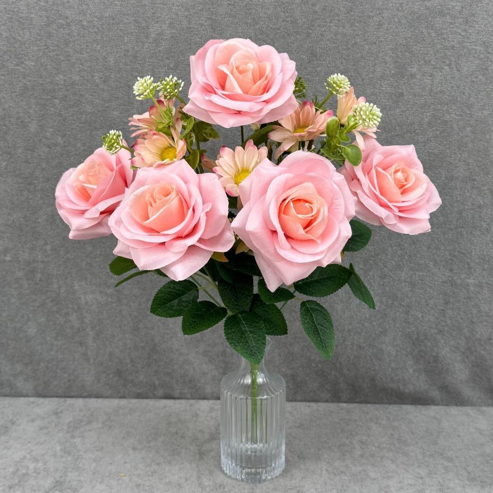 

Multicolor Rose Simulation Flower Curled Edge Petals Faux Flower Rose Party Supplies розовый