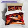 3pcs Freddy Bear2 Design Cover Set - HD Printed Bedding with 1 Cover and 2 Pillowcases - Perfect for Home and Dorm Decor