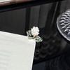 Camellia White Moonlight Diamond Flower Ring - Trendy Cool Style for Women, Perfect as an Index Finger Accessory.