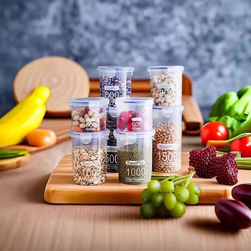 Sealed Kitchen Food Storage Canisters Transparent Large Capacity Grain Fresh Preservation Box Moisture-proof Storage Boxseal Pot