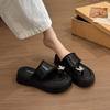 Fashion muffin thick bottom cover toe rhinestone cool slippers women's new summer height increase versatile outer wear foot flip-flops