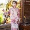 Fleece winter clothing national style new Chinese long-sleeved improved cheongsam winter thick vest two-piece women's New Year's clothing