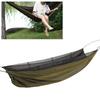 Camping Single Hammock Portable Outdoor AntiMosquito Hammock Camping Hiking Backpacking Survival(Dark Green )