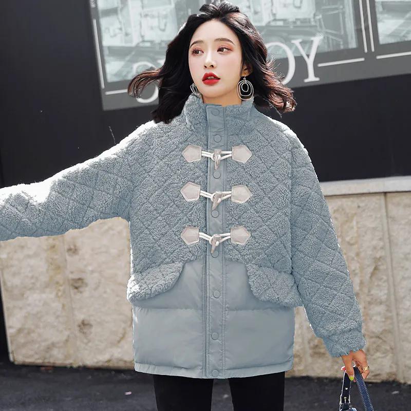 WTEMPO Women's Thick Warm Autumn Winter Large Size Pockets Stand Collar Polar Fleece Coats Cold-proof Windproof Plush Jackets