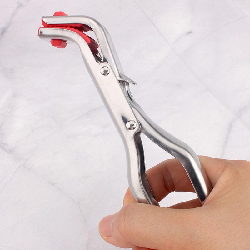 Stainless Steel Anti-scalding Pot Gripper Clip Silicone Non-slip Heat Resistant for Home Kitchen Cooking Bowl Handling Use
