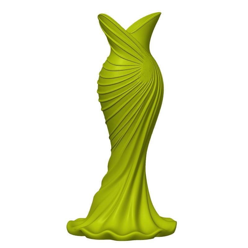Elegant Dress Shaped Vase Decorative Sculpture Resin Material Modern Artistic Home Tabletop Ornament One Size