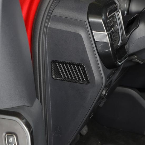 Dashboard Side Air Vent Outlet Cover Trim Bezels For Ford F150 +Carbon Fiber