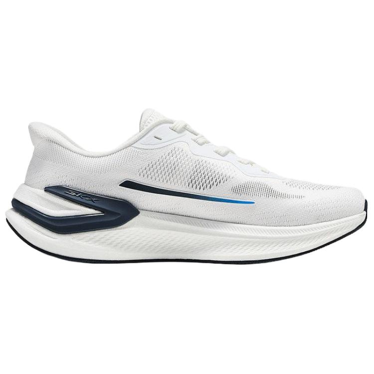 Skechers Go Run Consistent Comfortable Slip Resistant Durable Breathable Rebound Running Shoes Men Sneakers White Blue 221143-WHT