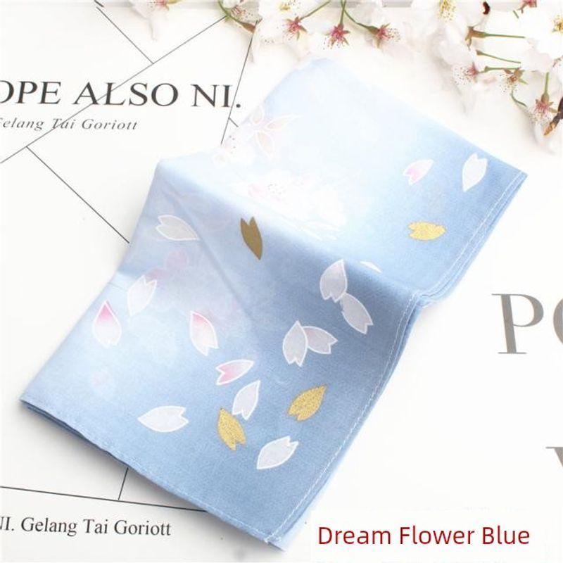 

Craft Чистый хлопок Впитывающий Женский Новый Женский Носовой платок Принт Прозрачное Квадратное Полотенце Качество Носовой платок Салфетка для умывания Мягкий 100% Хлопок Маленький Dream Flower: Blue
