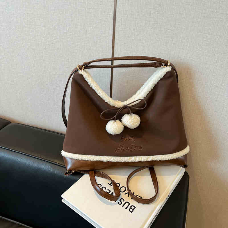 Retro matte bag for women autumn winter large capacity arc one shoulder bags ladies patchwork letter crossbody bag
