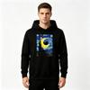 Męska bluza z kapturem Van Gogh Gwieździsta Noc Czarny Kot Nadruk Sweter Casualowa Bluza z Długim Rękawem