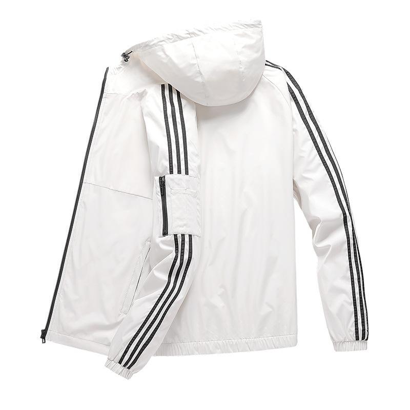 Autumn New Classic Three-stripe Hooded Jacket Men's Long-sleeved Cardigan Sports Casual Jacket