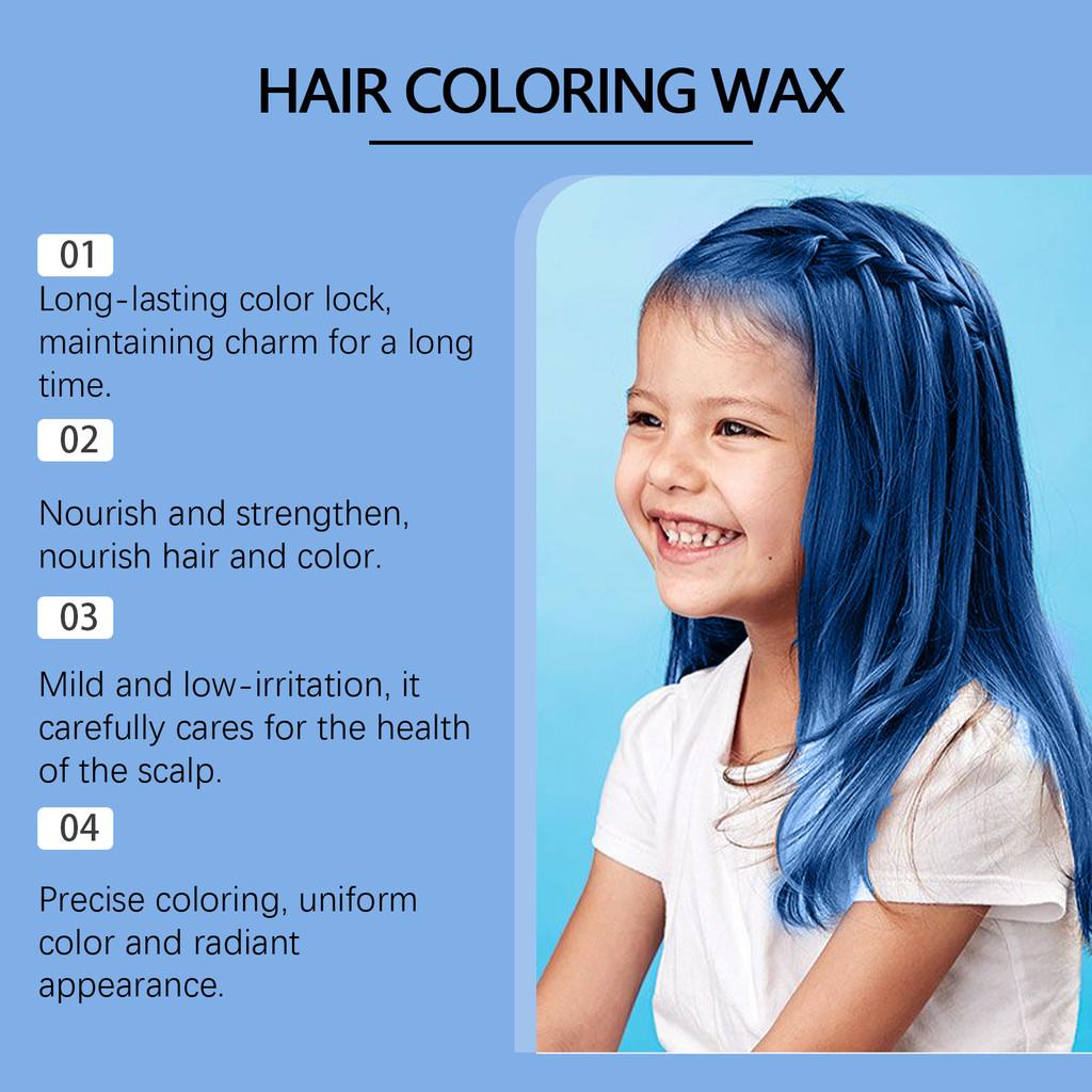 Wiieey Blue Childrens Colorful Hair Wax Nourishing Diy Long Lasting Hair Color Cream