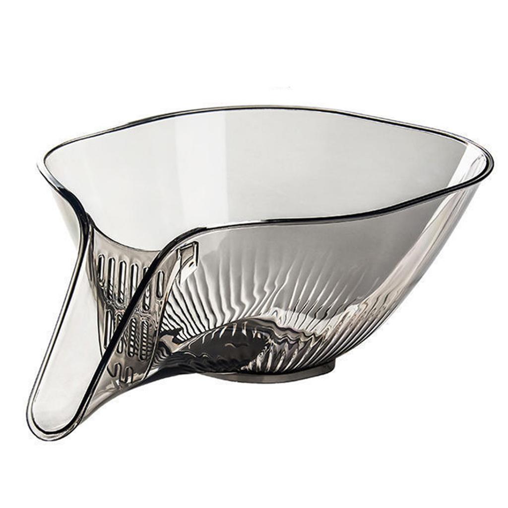 Drainage Basket Funnel Bowl Fruit Cleaning Bowl with Strainer Container for Fruits Vegetables Washing
