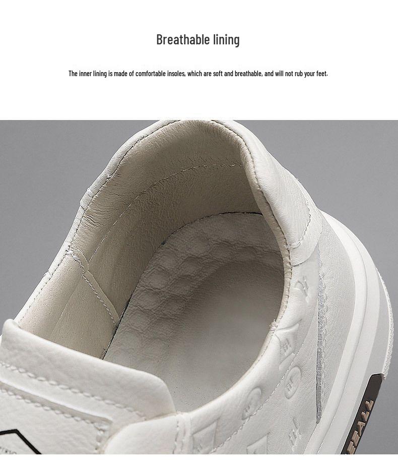 2025 Men's Summer Fashion Casual Non-Slip Leather Skate Shoes - Versatile and Wear-Resistant