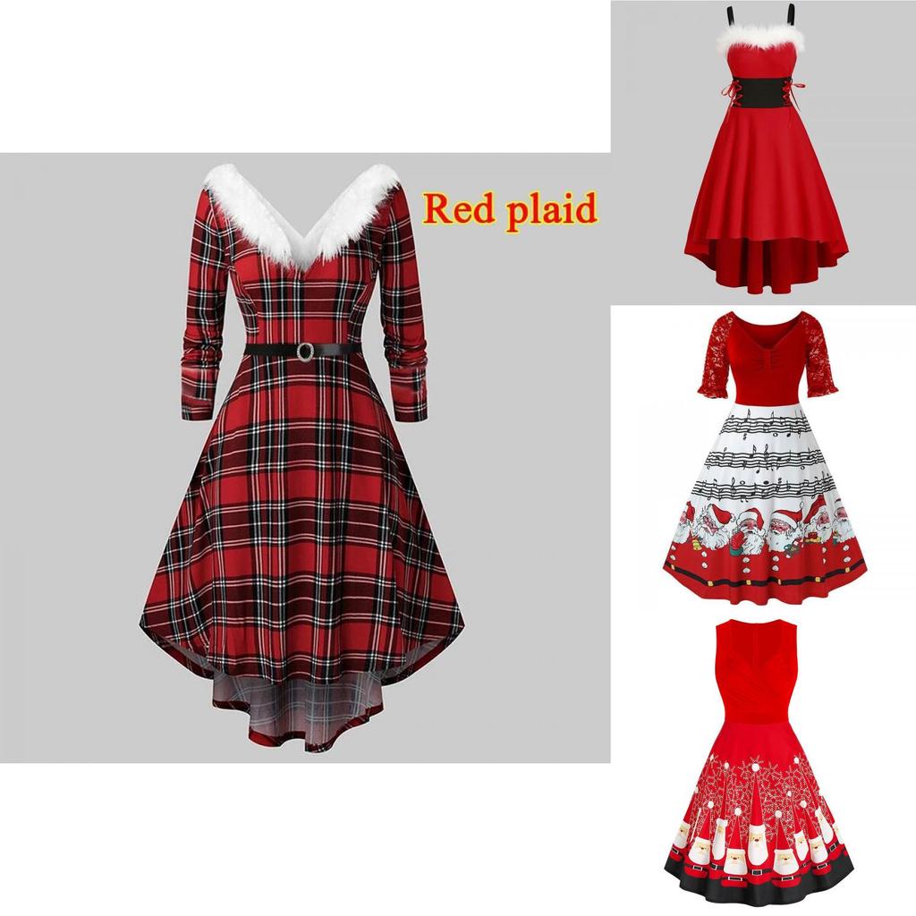 Long-sleeve Mrs Claus Dress Great For Winter And Christmas Parties
