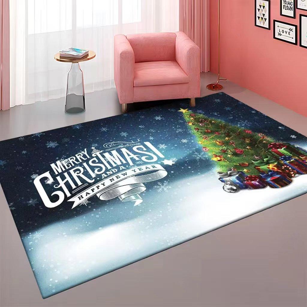 Cartoon Christmas Carpet, Living Room Easy To Clean Sofa Coffee Table Floor Mat Bedroom Full Of Bedside Blankets
