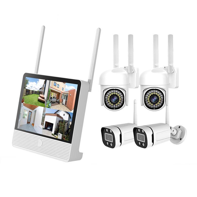 Wireless Outdoor HD Surveillance Camera Kit with Night Vision & Display Screen