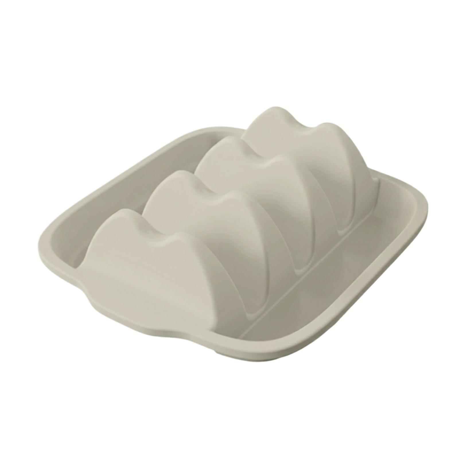 

Taco Shaped Silicone Divided Meal Plate One Size білий