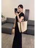 Elegant French-Style V-Neck Slim Fit Women's Summer Dress